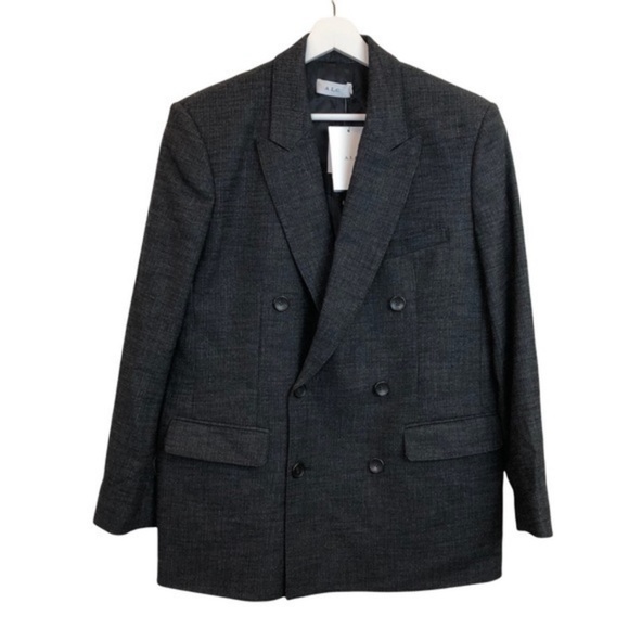 NEW A.L.C Gray Chadwick Oversized Pinstripe Blazer - Picture 4 of 15